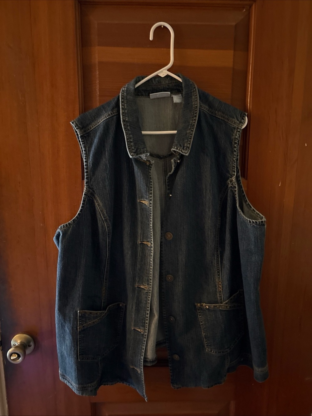 Liz & Me Dark Blue Denim Vest with Front Pockets